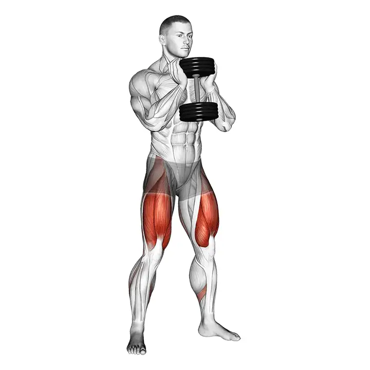 Squat goblet con manubri